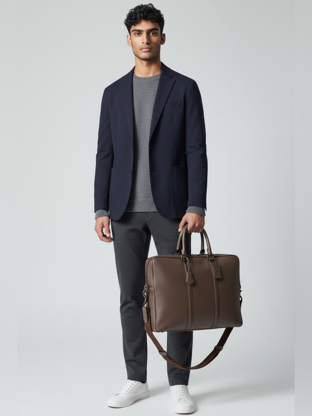 Coach Maple Glove-Tan Leather Briefcase Work Bag -Professional Style. Unisex.
